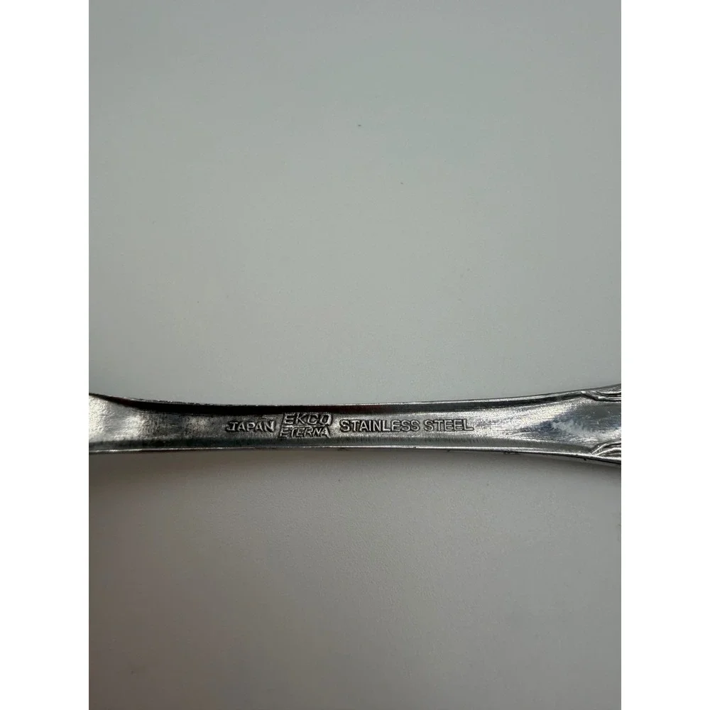 Ekco Eterna Japan Stainless Steel Dinner Forks Set of 4 Monogram F Floral Scroll